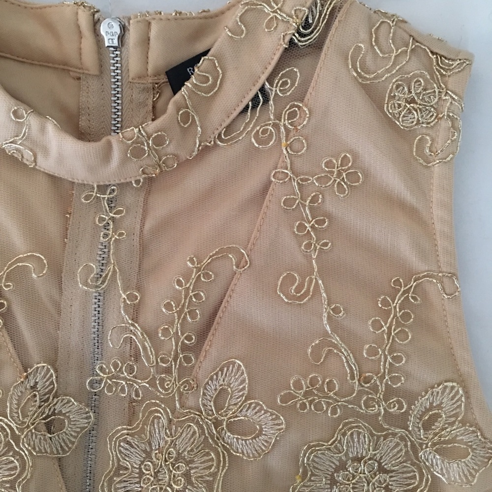 Nude gold crop top